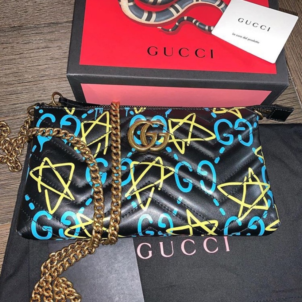 LIKE NEW Gucci Marmont Ghost Wallet on Chain